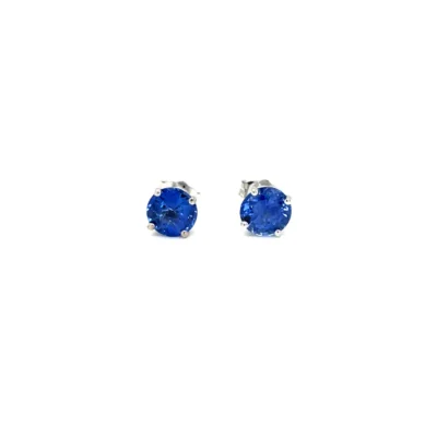 2.12 Carat Blue Sapphire Studs