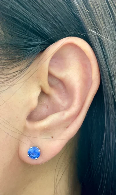 2.12 Carat Blue Sapphire Studs