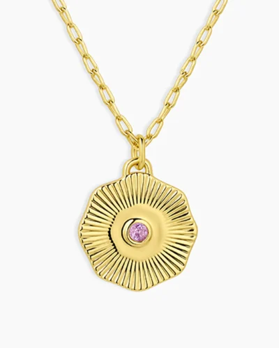 February Birthstone Coin Necklace
