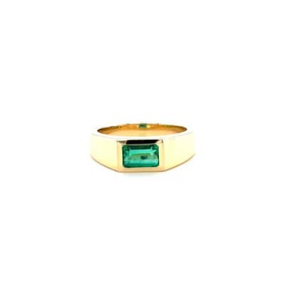 0.65 Carat Colombian Emerald Signet Ring