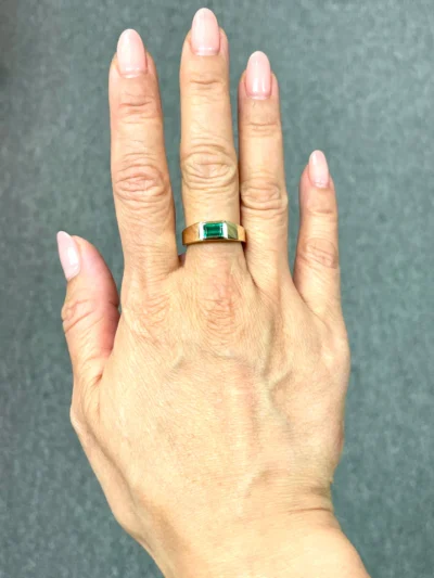 0.65 Carat Colombian Emerald Signet Ring